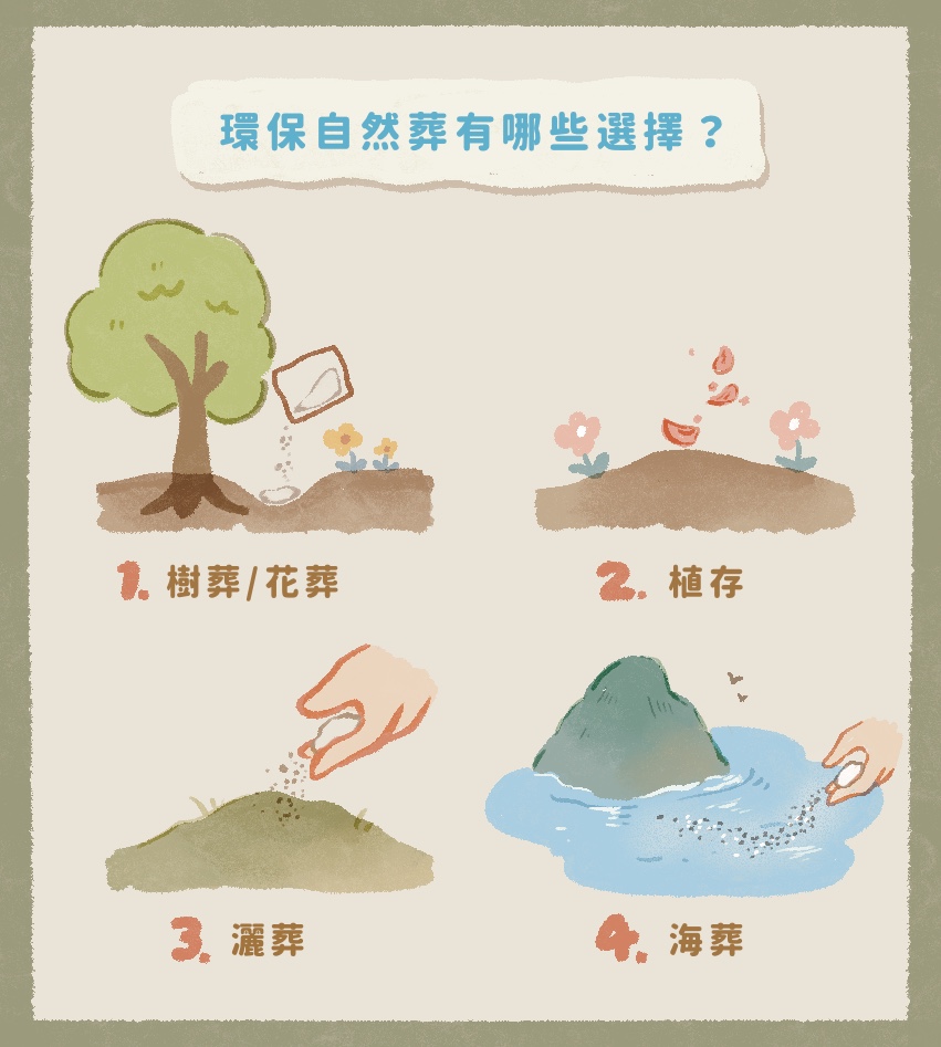 環保自然葬有哪些選擇?樹葬、花葬、植存、灑葬、海葬