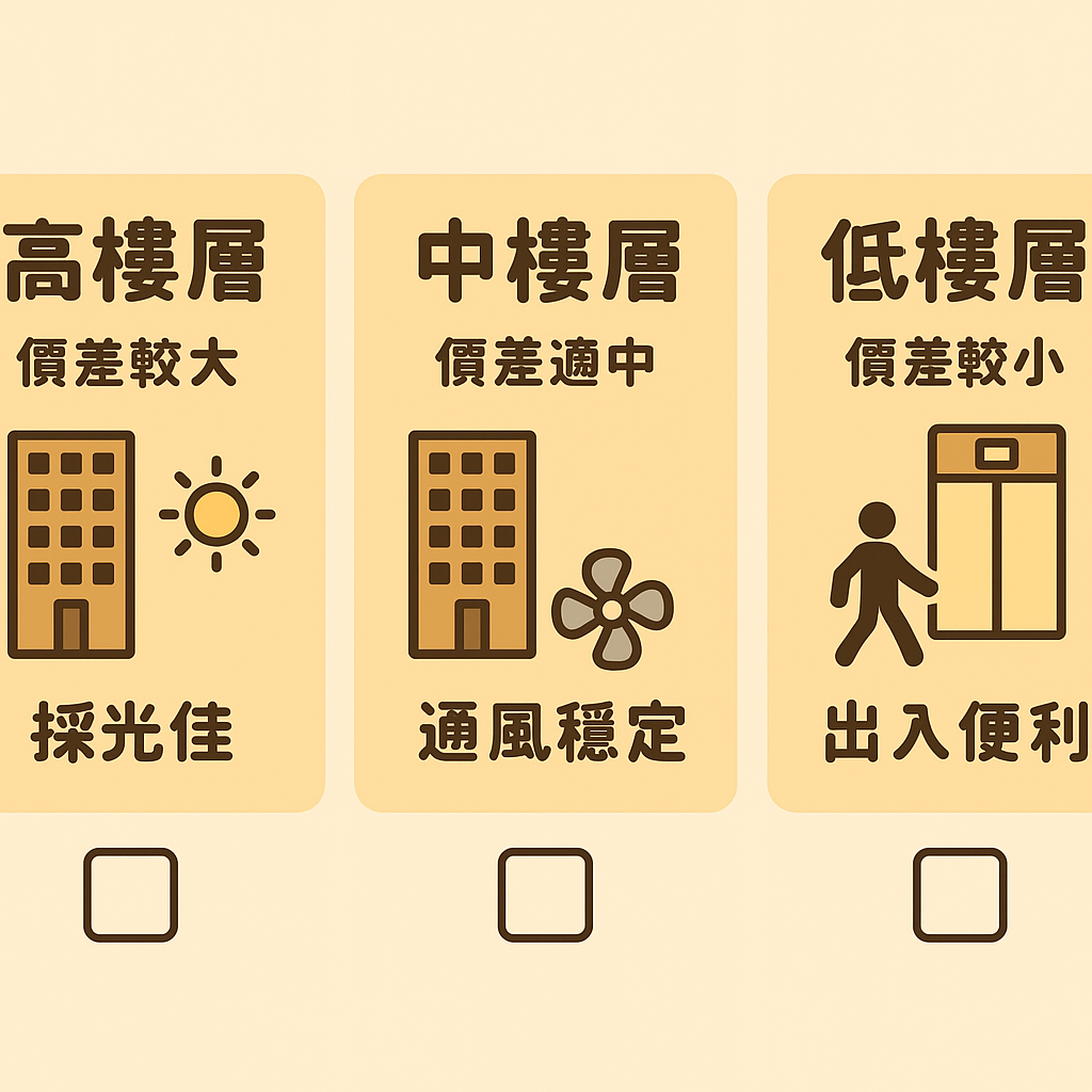 塔位「高樓層/中樓層/低樓層」三種價差與特色