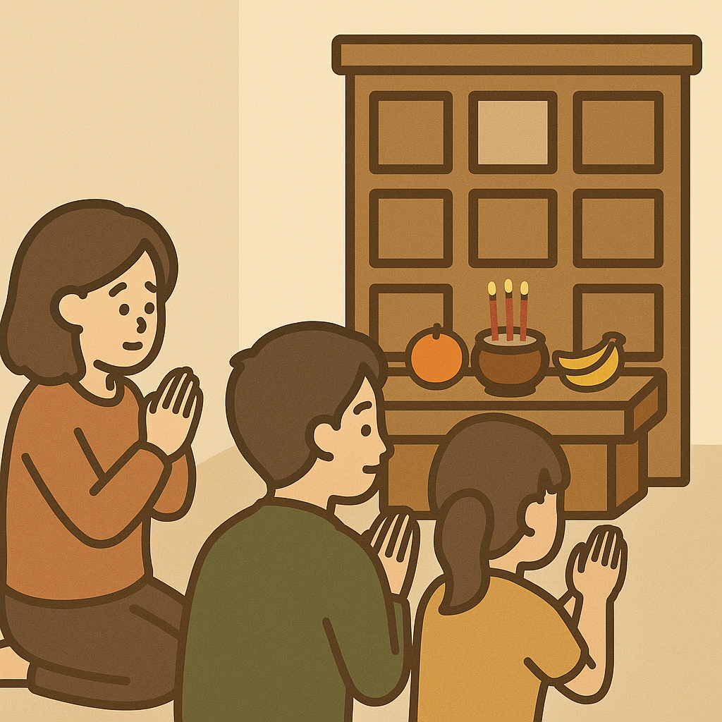 排隊祭拜的畫面
